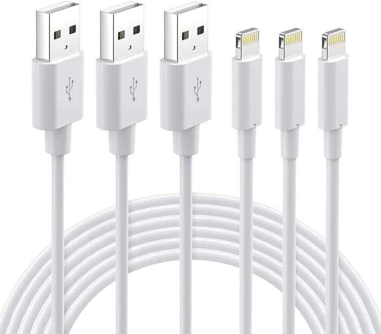 Lightning Cable MFi tanúsítvánnyal, USB A töltőkábel kompatibilis az iPhone 14 13 12 Mini Pro Max SE 11 Xs Max XR X 8 7 6 Plus 5S iPad Pro Airpod készülékkel - fehér 3db/csomag - Újracsomagolt termék - Outlet24