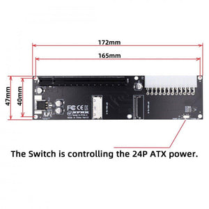 Oculink SFF-8612 8X - PCIe X16 Adapter ATX 24 Pin Táppal - Outlet24